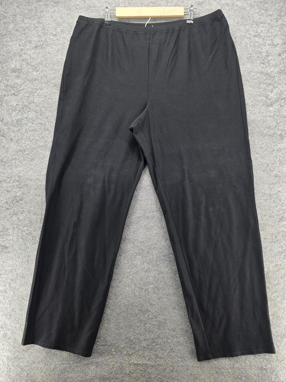 Eileen Fisher Pants Womens 2XL Black Made in USA Plus Pull On Elastic Waist
